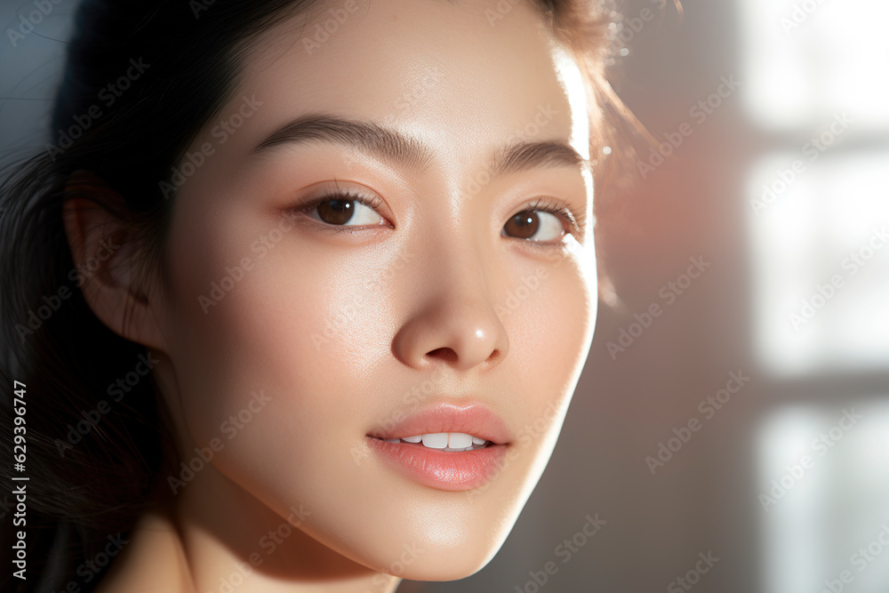 Portrait of beauty asian woman with perfect healthy glow skin facial Portrait of beauty asian woman with perfect healthy glow skin facial