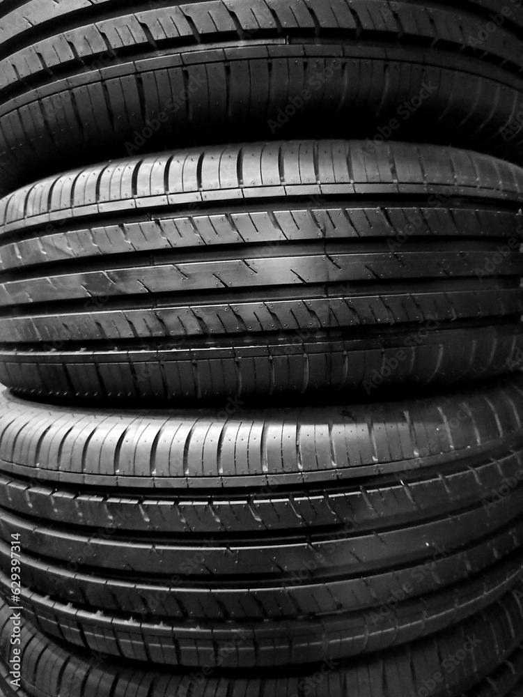 Obraz premium Car tyres close-up image