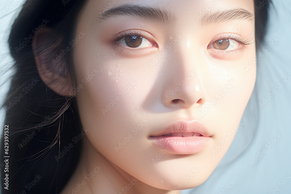 Portrait of beauty asian woman with perfect healthy glow skin facial Portrait of beauty asian woman with perfect healthy glow skin facial