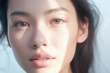 Portrait of beauty asian woman with perfect healthy glow skin facial