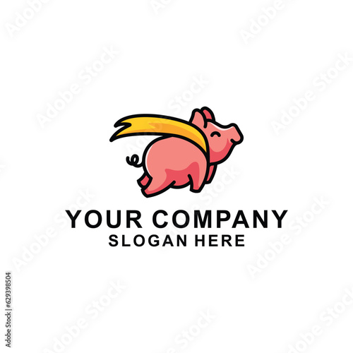 Flying Pig Logo Vector