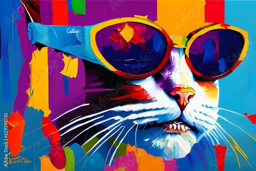 cat wearing sunglasses. Generative AI