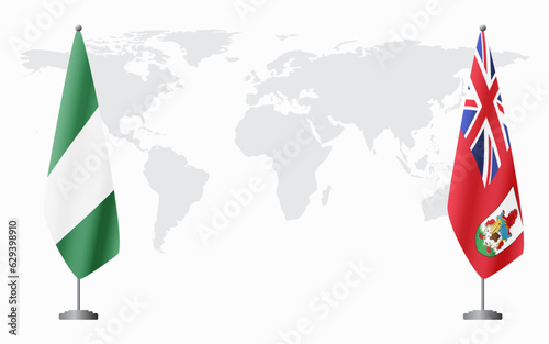 Nigeria and Bermuda flags for official meeting