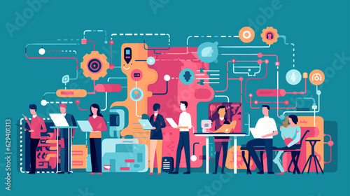 Concept vector illustration of LLM (Large Language Models).	