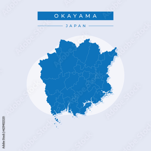 Vector illustration vector of Okayama map japan
