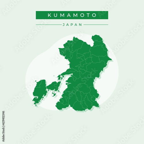 Vector illustration vector of Kumamoto map japan photo