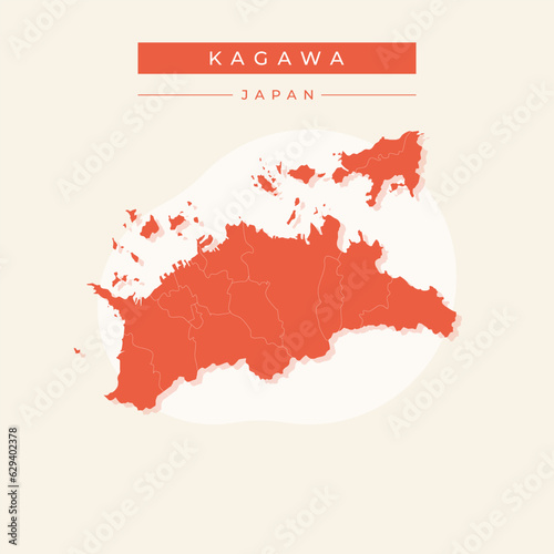 Vector illustration vector of Kagawa map japan photo