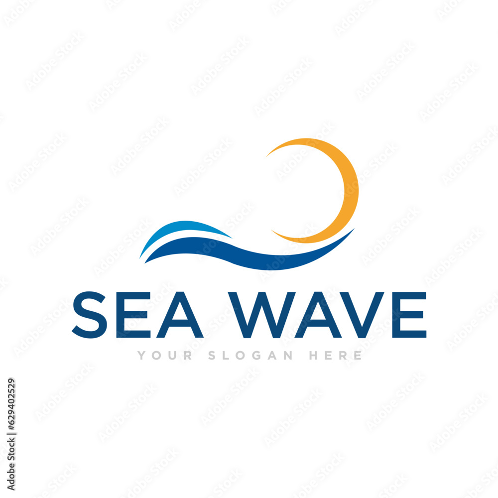 Sea Waves Logo Design Illustration Sea Waves Logo Design Illustration