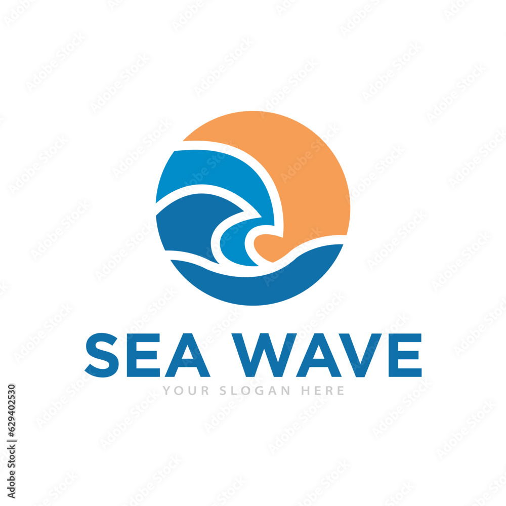 Sea Waves Logo Design Illustration Sea Waves Logo Design Illustration