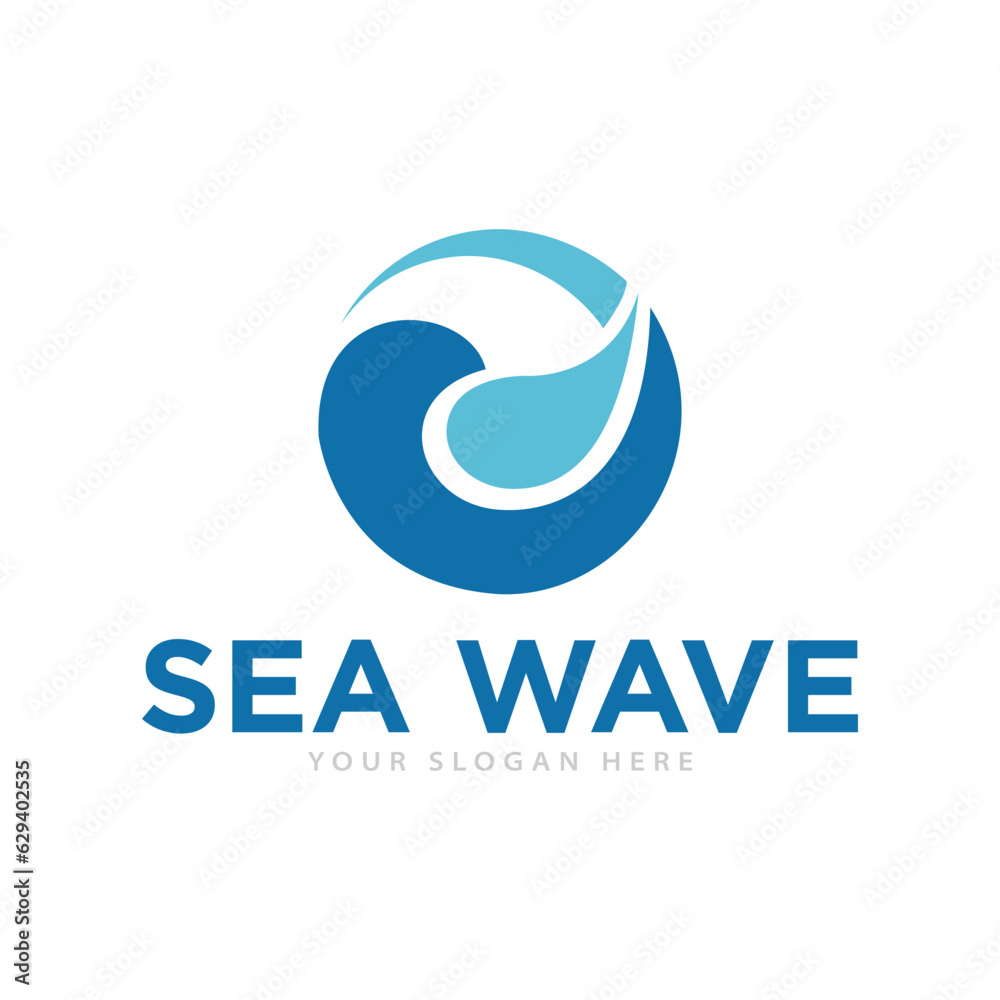 Sea Waves Logo Design Illustration Sea Waves Logo Design Illustration