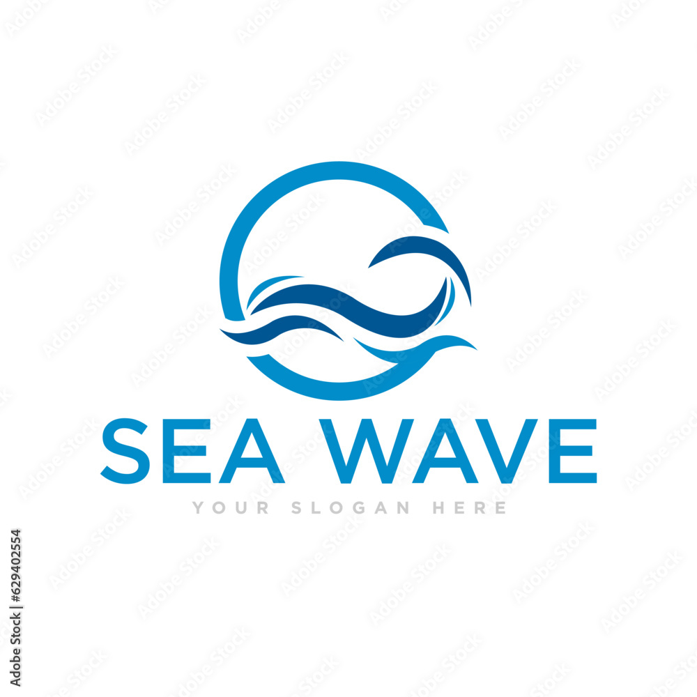 Sea Waves Logo Design Illustration Sea Waves Logo Design Illustration