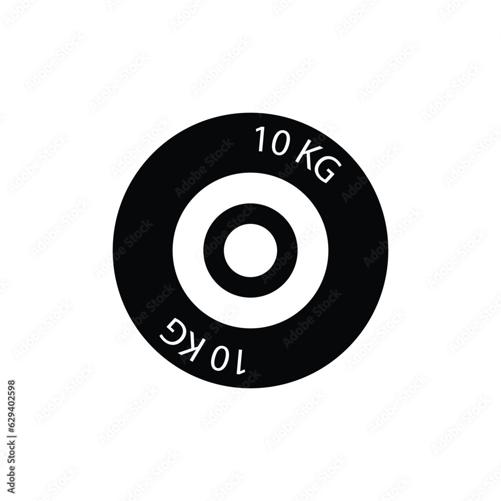 Barbell plate icon design template vector isolated illustration Barbell plate icon design template vector isolated illustration