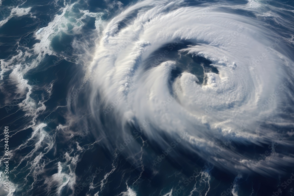 The eye of the hurricane, hurricanes on Earth, typhoons climate change - obrazy, fototapety, plakaty 