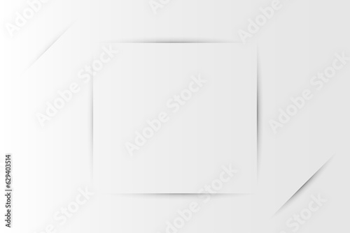 Abstract and minimal grey background with shape of squares in center. Designed with horizontal poster concept, blank and free space.