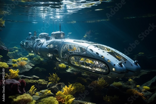 Wallpaper Mural Futuristic Ocean Research Vessel Study, Generative AI Torontodigital.ca