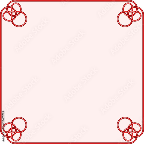 Intertwined lines frame vector design