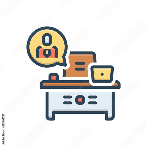 Color illustration icon for require