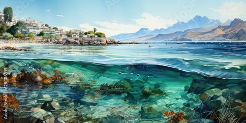 illustration of landscape with underwater part, generative AI © VALUEINVESTOR