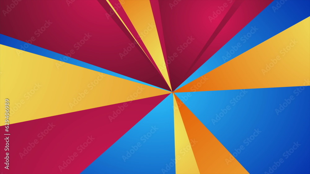 Obraz premium Colorful rays abstract tech geometric background
