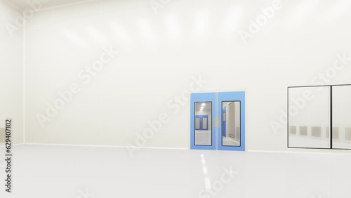 3d Rendering Clean room empty pharmaceutical plant
