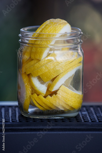 Lemon slices in a jar