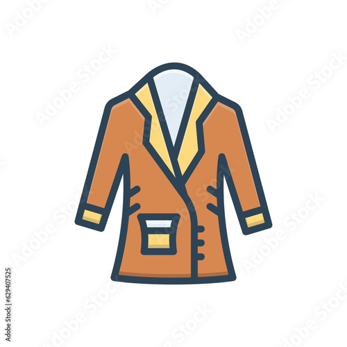 Color illustration icon for coat