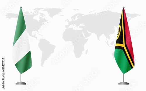 Nigeria and Vanuatu flags for official meeting