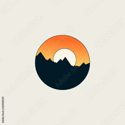 simple photography landscape nature logo vector illustration template design