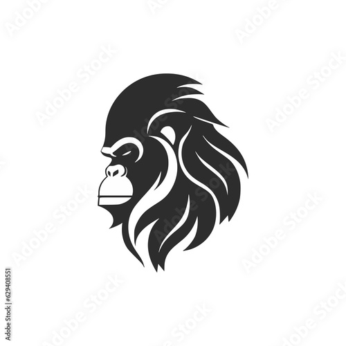 simple angry gorilla head wild animal logo vector illustration template design