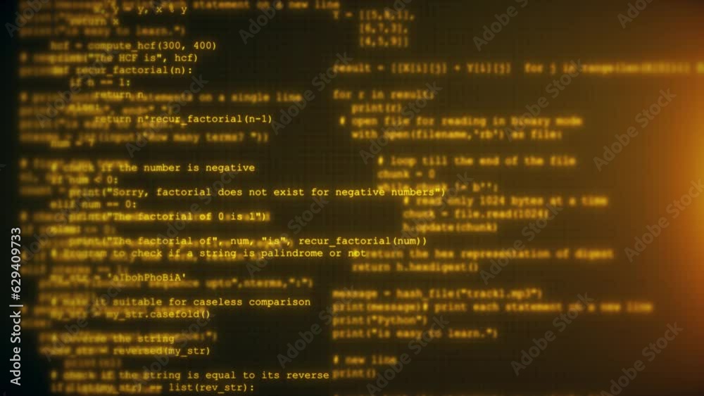 Programming code running computer screen terminal. developing programming and coding technologies. Programmer hacker. bitcoin btc mining and development in virtual cyber space. source code