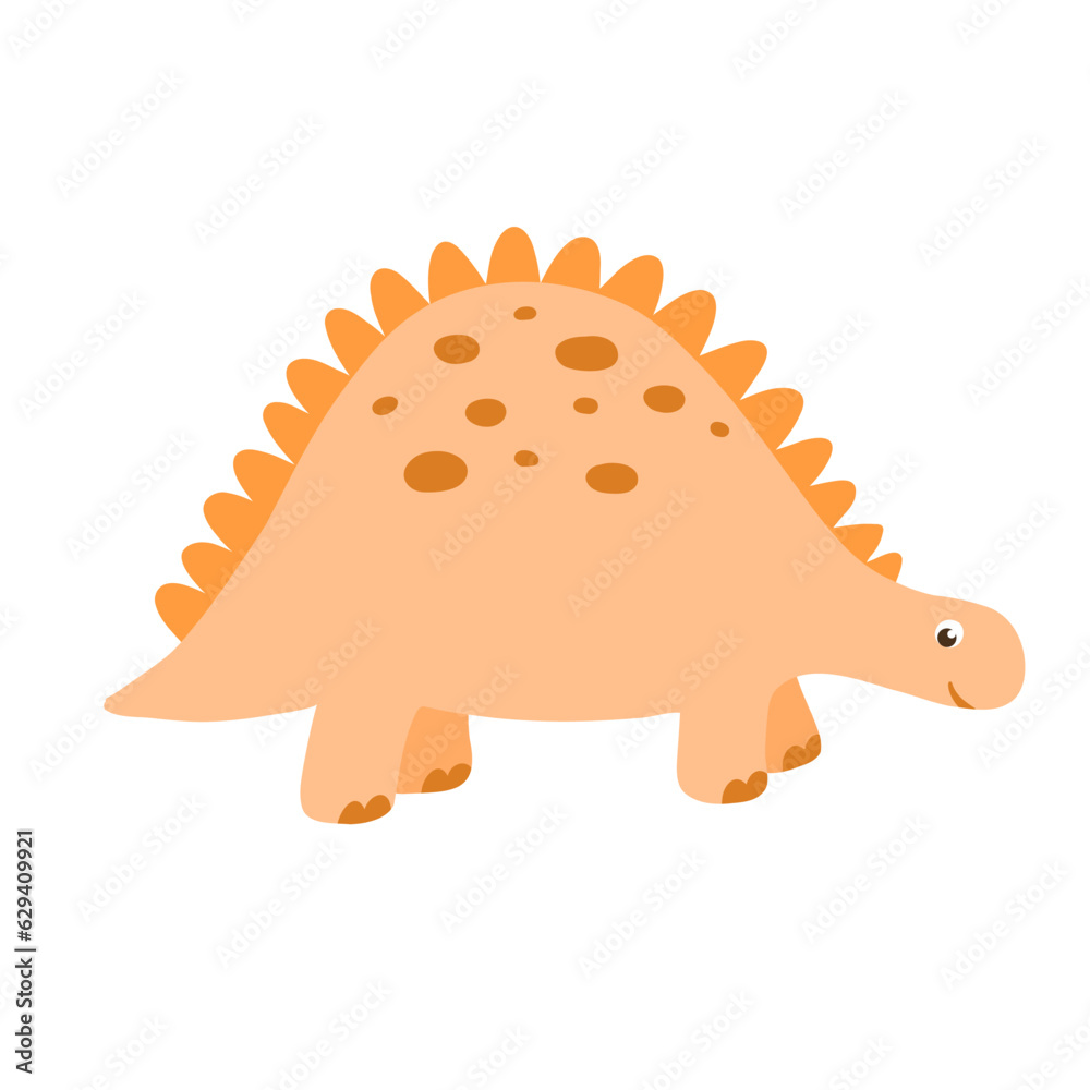 Fototapeta premium Cute little baby dinosaur. Vector colorful illustration isolated on white background for kids