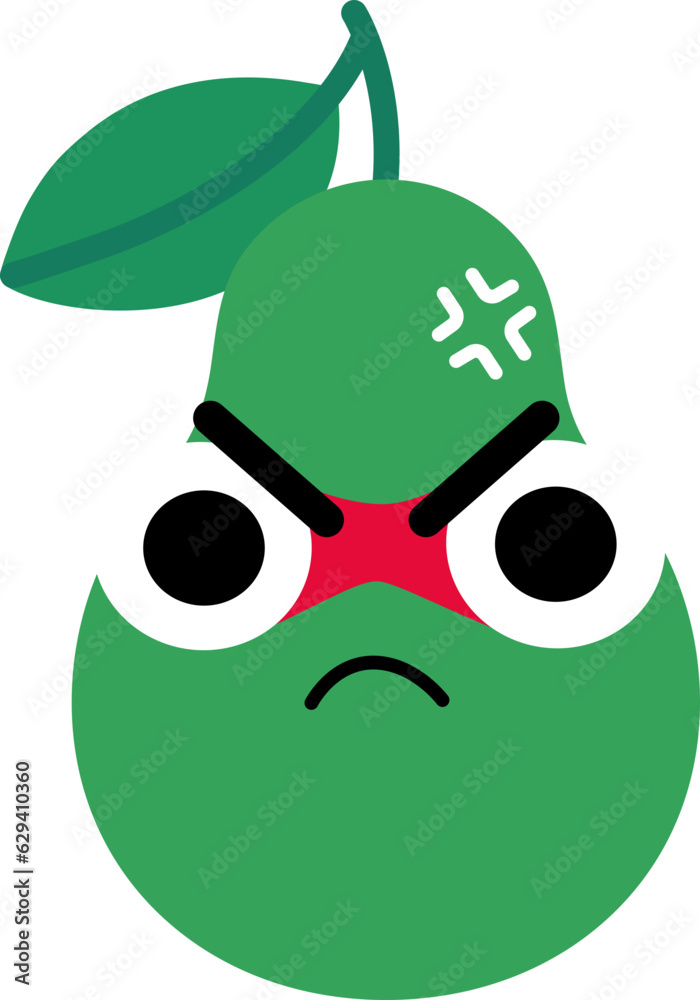 Naklejka premium Avocado Face Over Angry