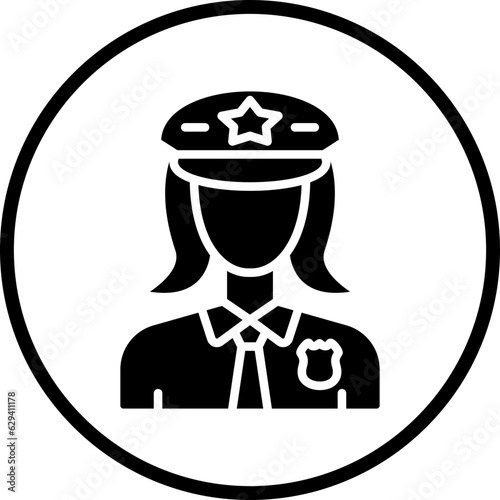 Vector Design Lady Police Icon Style