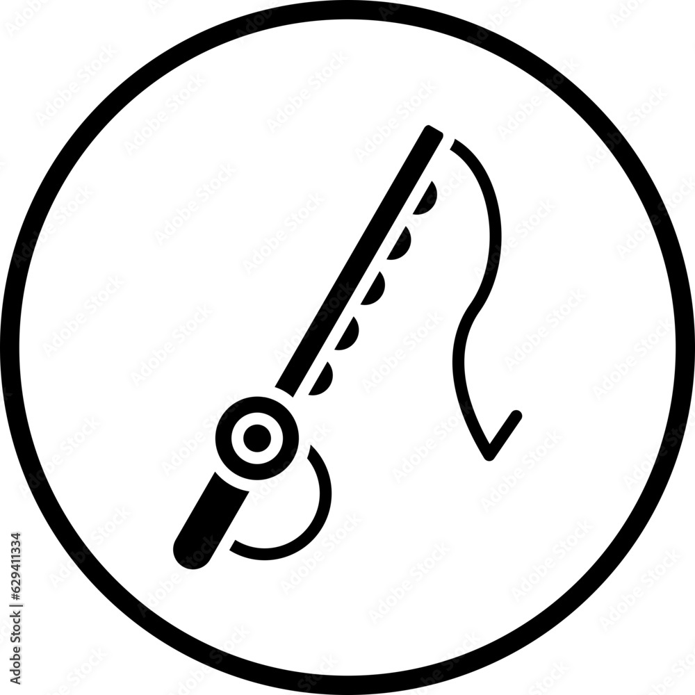 Vector Design Fishing Rod Icon Style Vector Design Fishing Rod Icon Style