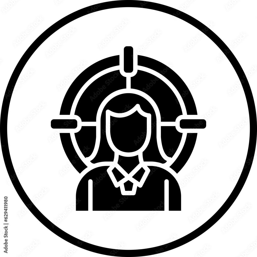 Vector Design Head Hunter Female Icon Style Vector Design Head Hunter Female Icon Style
