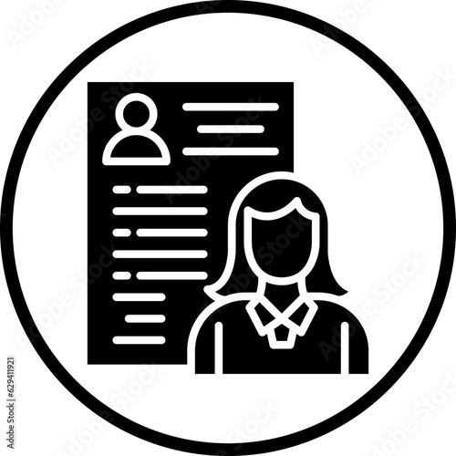 Vector Design Candidate Female Icon Style