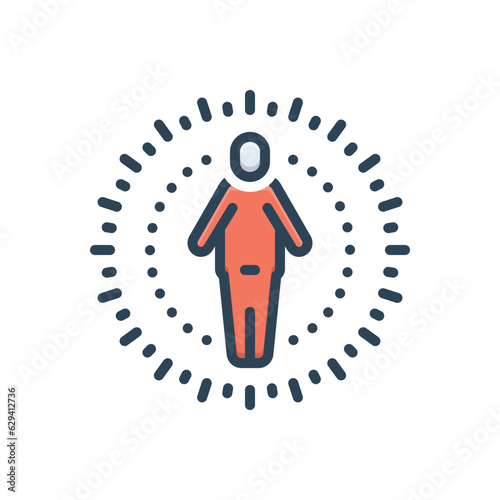 Color illustration icon for exist