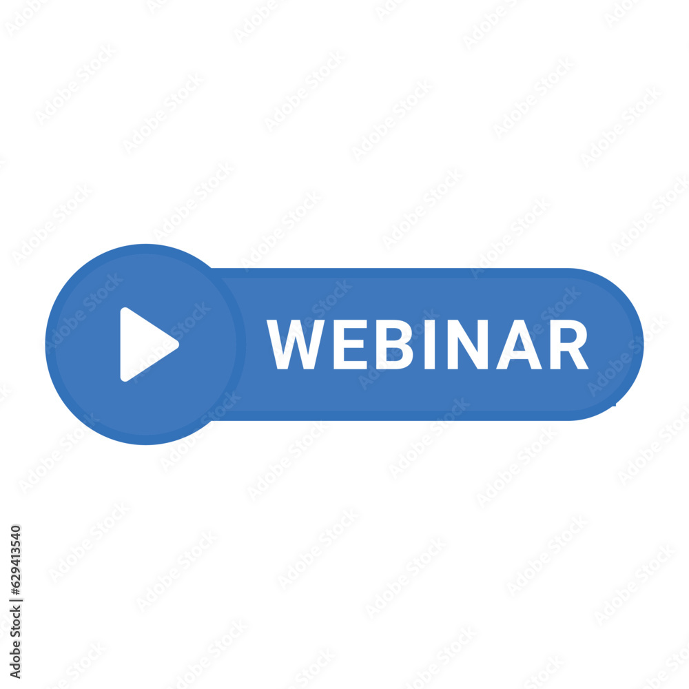 blue webinar bubble with play button. flat cartoon style trend modern web cast logotype graphic ui design element isolated on white background. concept of e-learning lesson or internet event marketing blue webinar bubble with play button. flat cartoon style trend modern web cast logotype graphic ui design element isolated on white background. concept of e-learning lesson or internet event marketing