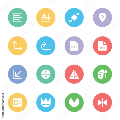 Coding and Design Tools Bold Line Icons