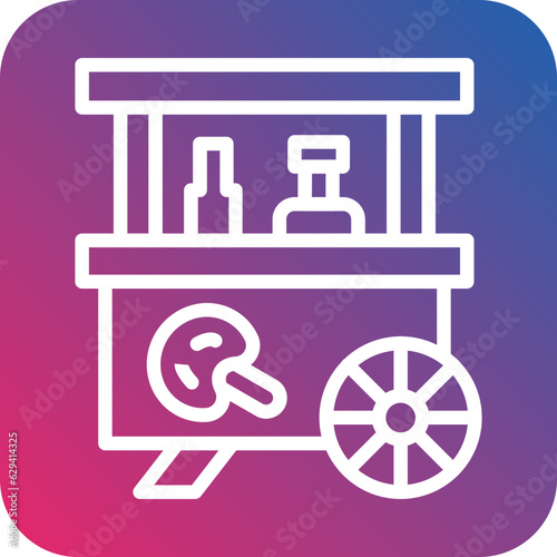 Vector Design Toffee Apple Stall Icon Style