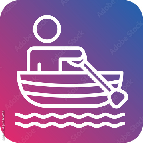 Vector Design Rowing Boat Icon Style