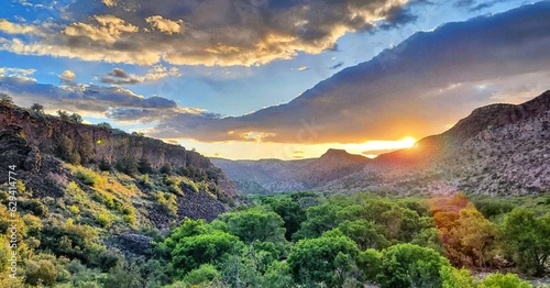 sunset in the mountains