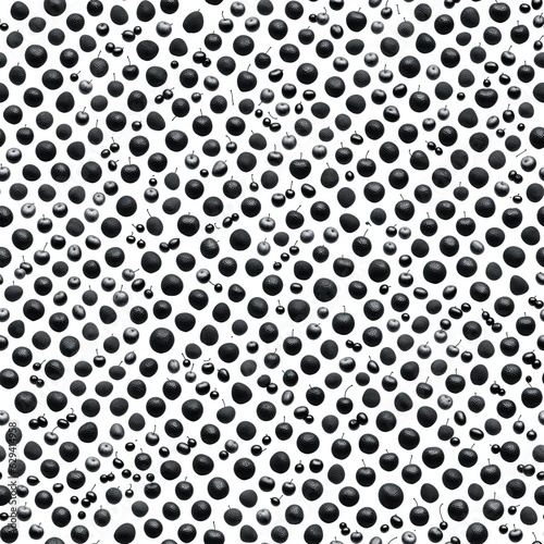 Black and white seamless fruit pattern. AI generated.