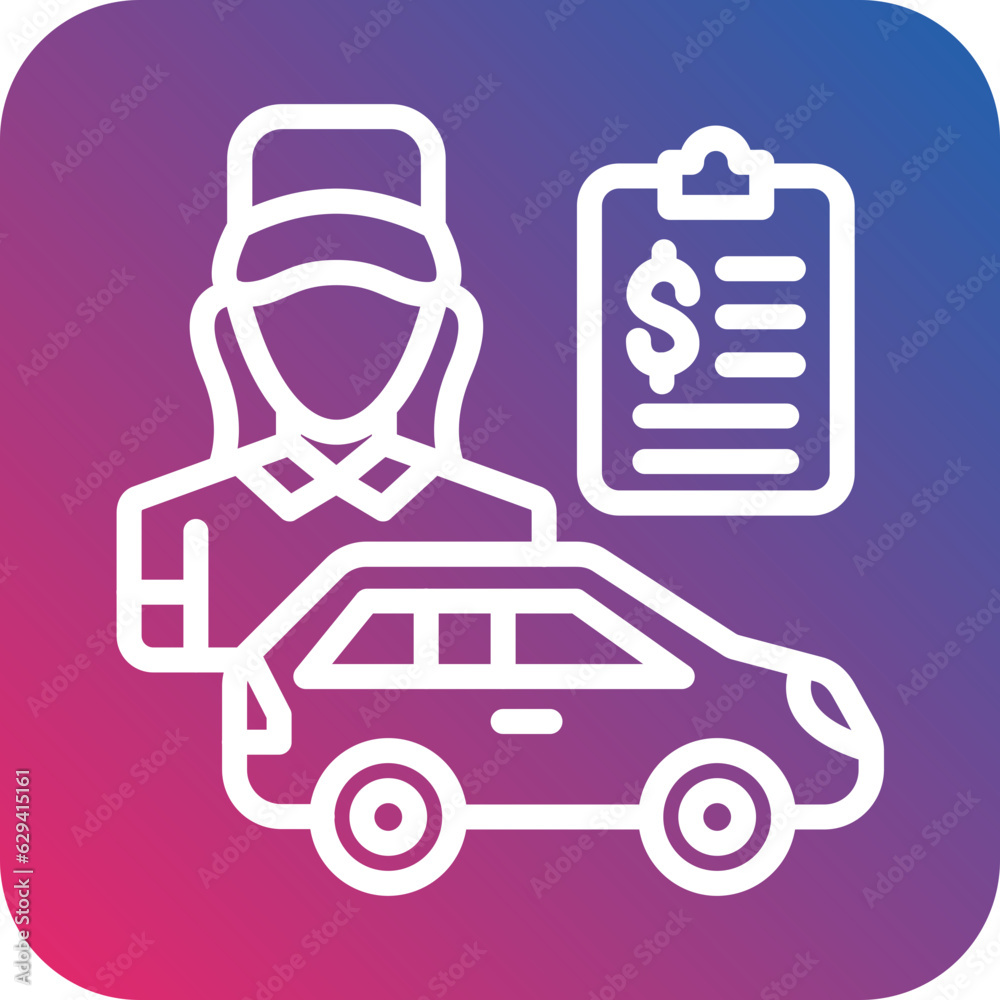Vector Design Car Saleswoman Icon Style Vector Design Car Saleswoman Icon Style