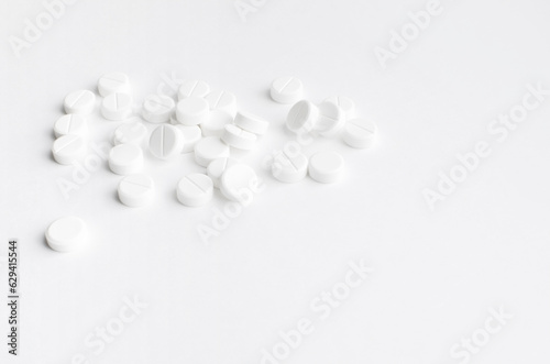 Close-up pills lying on the table