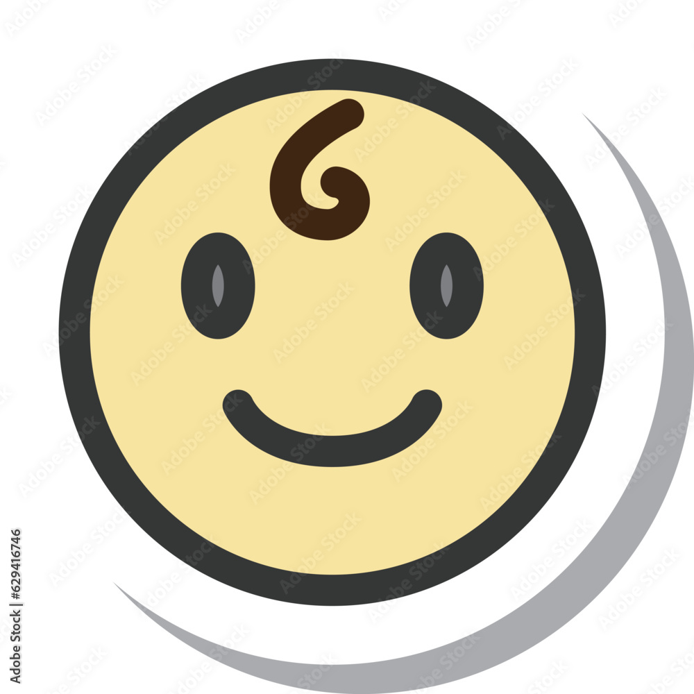 Fototapeta premium ステッカー風シンプルベビー用品関連の単品アイコン 赤ちゃん