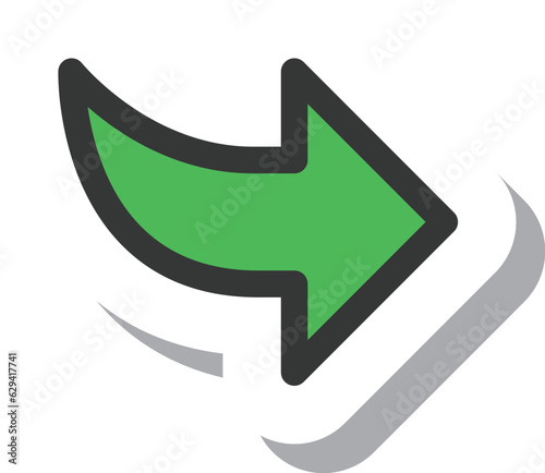 ステッカー風シンプルビジネス単品アイコン　矢印