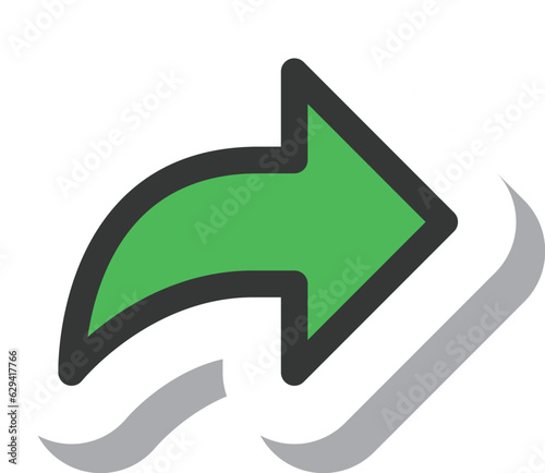 ステッカー風シンプルビジネス単品アイコン　矢印