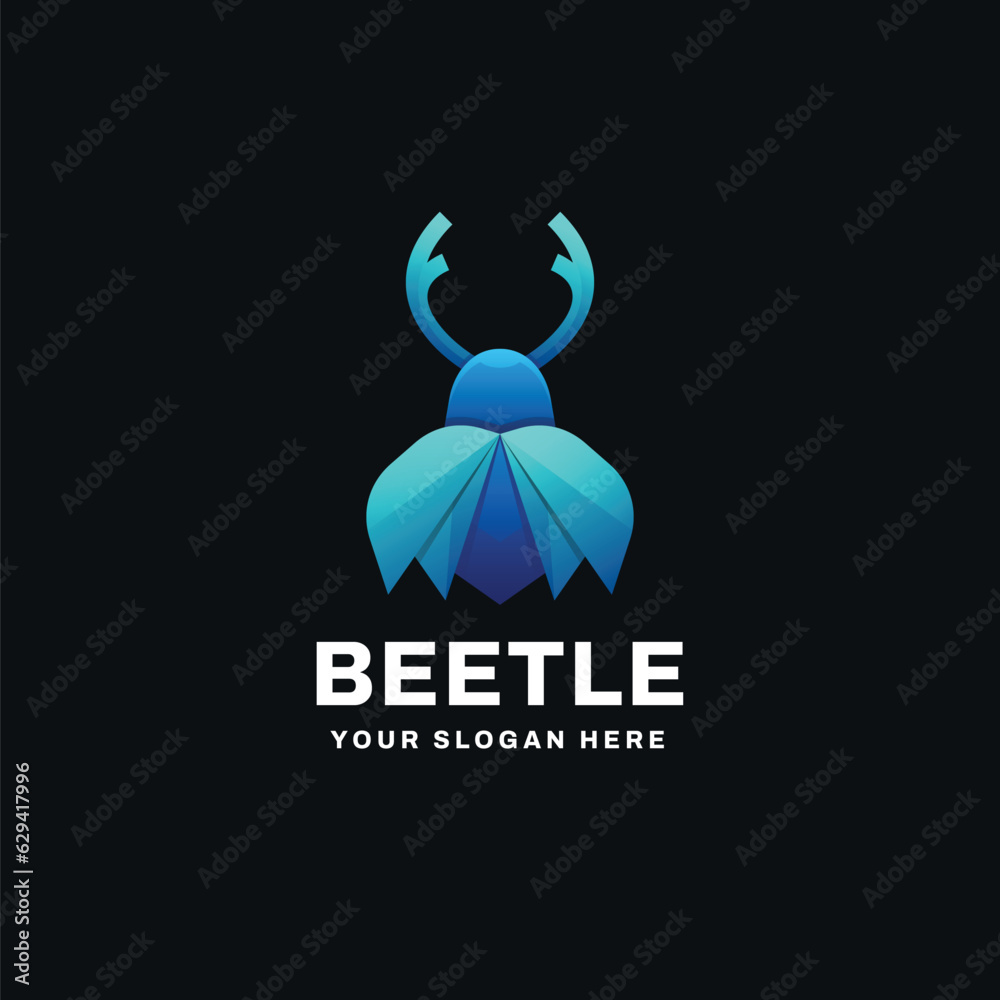 Beetle Logo Gradient Vector Icon Illustration Beetle Logo Gradient Vector Icon Illustration
