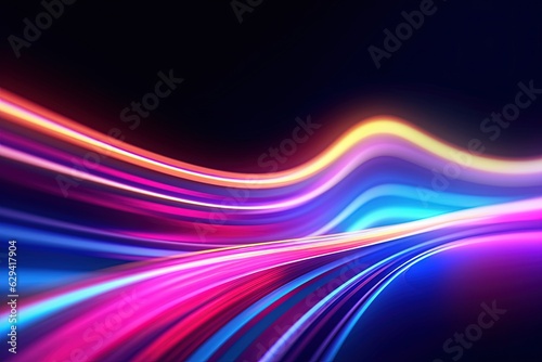 abstract futuristic background with pink blue glowing neon moving high speed wave lines and bokeh lights. Data transfer concept Fantastic wallpaper